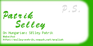 patrik selley business card